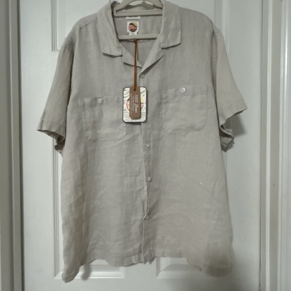 C&C California Other - NEW CC California Shirt Mens XL Beige 100% Linen Button Up Short Sleeve Beach